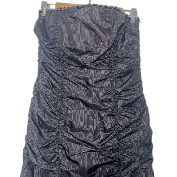 Jessica McClintock For Gunne Sax Strapless Taffeta Gown - Black 9 - Picture 4 of 9